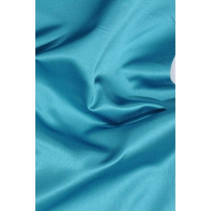 Bright Aqua Silk Duchess Satin Fabric