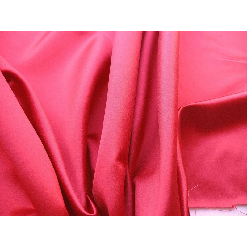 Scalamandre Old World Weavers Sarin Cherry Red Silk Cotton Satin Liquid Lux Solid-By The Yard