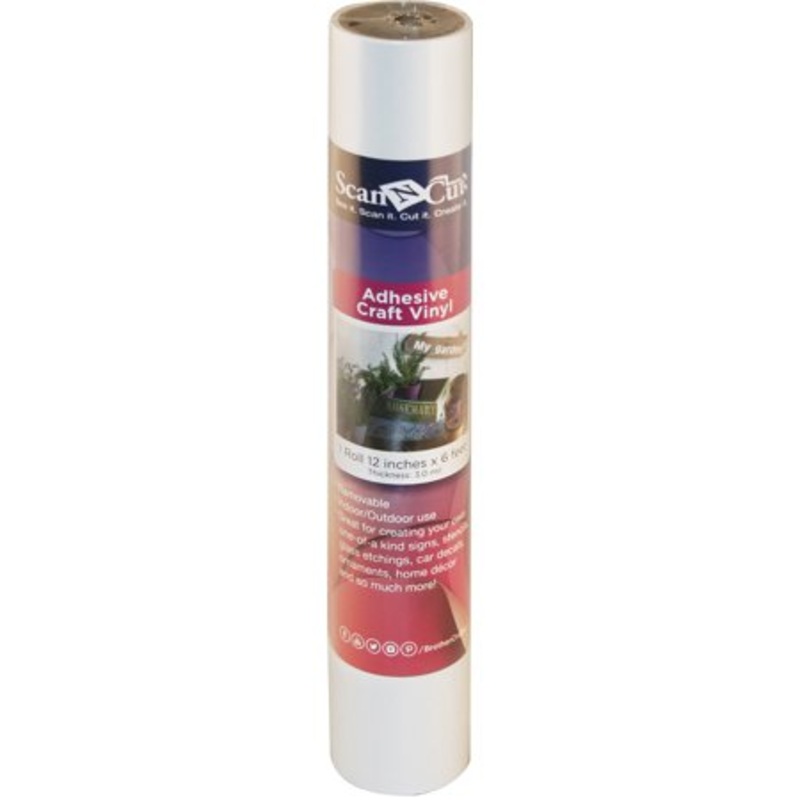 ScanNCut Adhesive Craft Vinyl White (12" x 6' Roll)