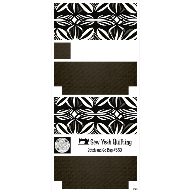 Stitch & Go Bag #369 - Abstract Black on Brown