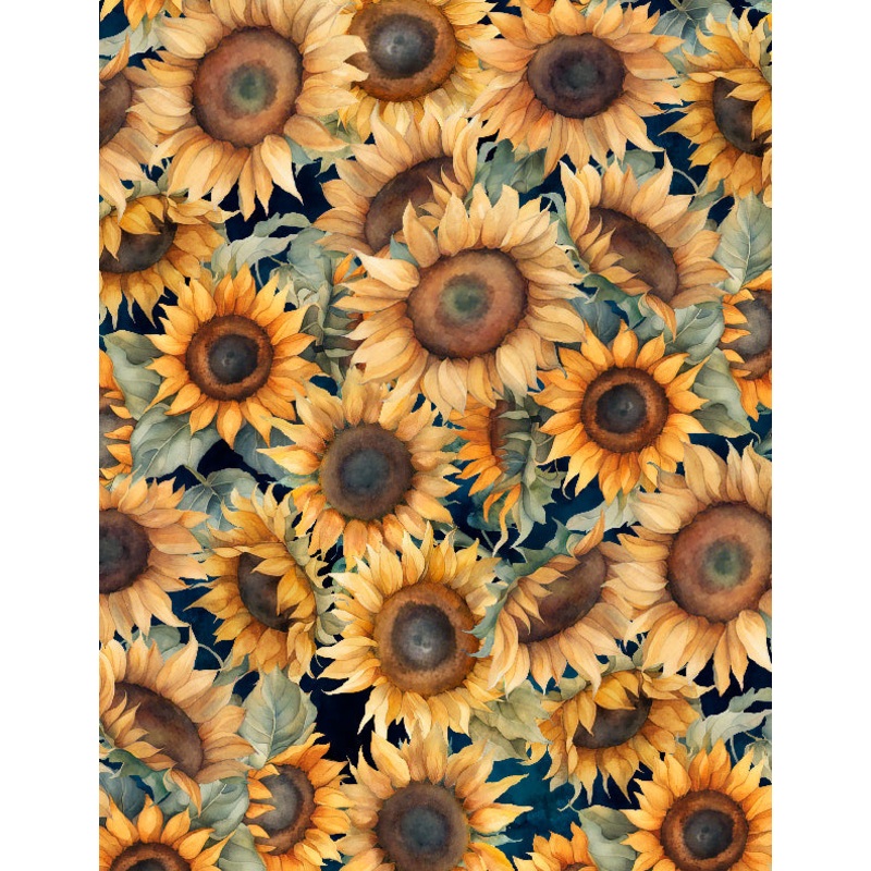 Sunkissed Quilting Fabric Collection - Packed Sunflowers Fabric by the 1/4 Yard