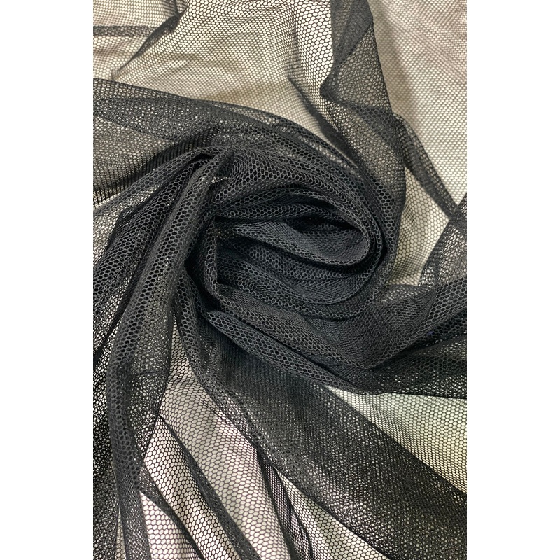 Swiss Cotton Bobbinet in Black
