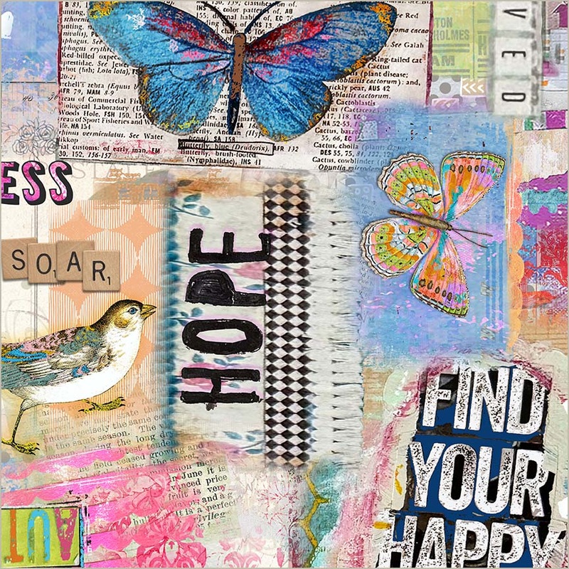 108" Quilt Back Jennifer Lambein 55132DW-1DES Multi Find Your Happy Cotton