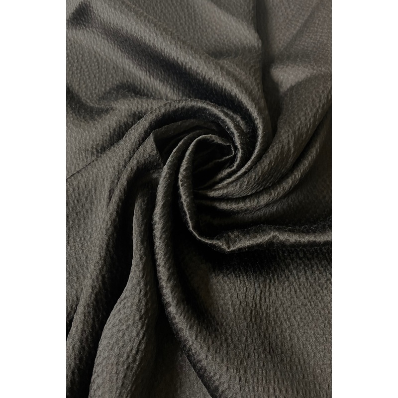 Black Hammered Silk Satin