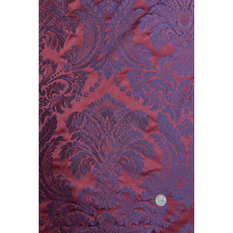 Burgundy Blue 357-7 Silk Jacquard