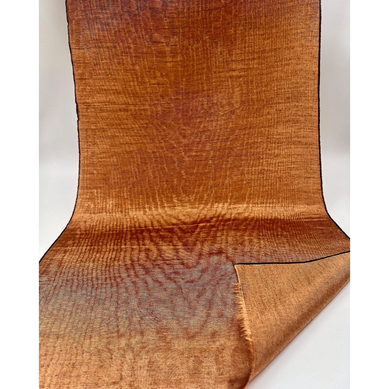Cinnamon Silk Fabric, Moire Silk Fabric, Silk By The Yard. Watermark Pattern.
