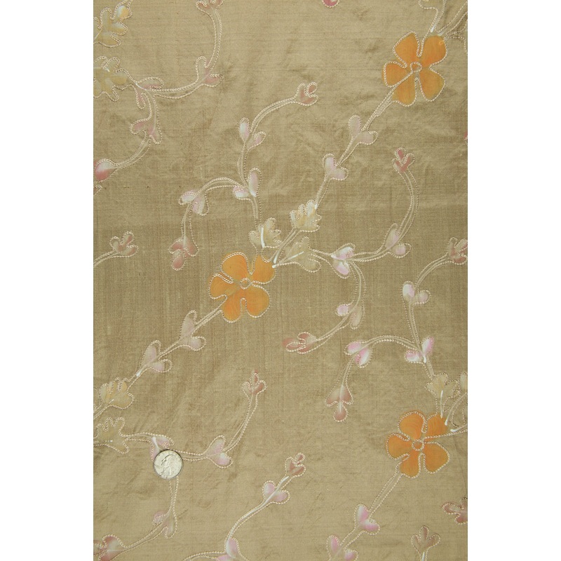 Embroidered Dupioni Silk MED-050/4 Fabric