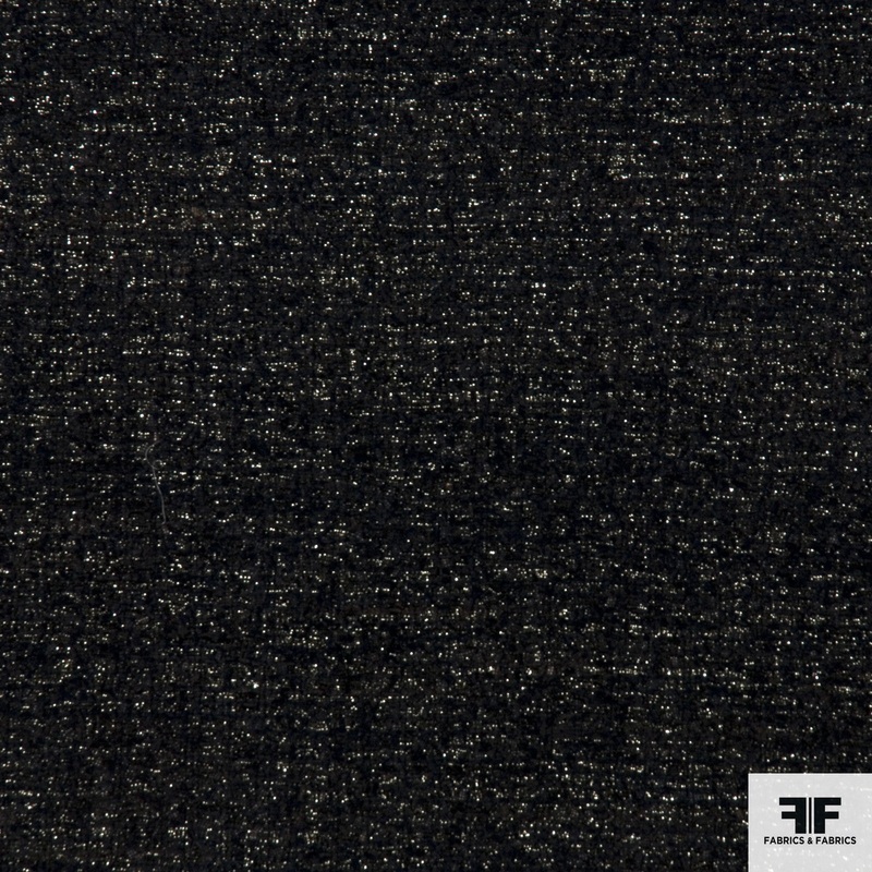 Metallic Wool Tweed - Black