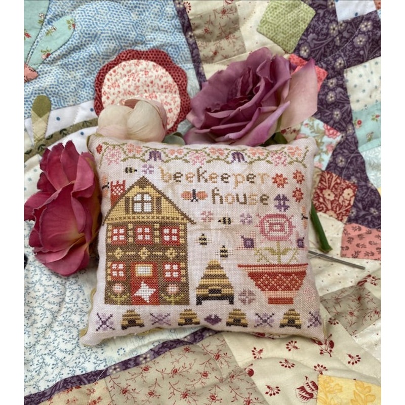 Pansy Patch Quilts & Stitchery - Cross Stitch Pattern - Houses on Wisteria Lane Series - Beekeeper House
