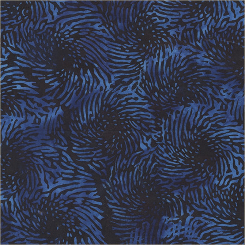 Sapphire Anthology Fabrics 2877Q-X Black Spiral Batik Cotton