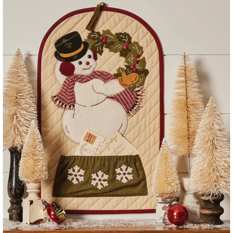 Snowman & Wreath Wall Pocket