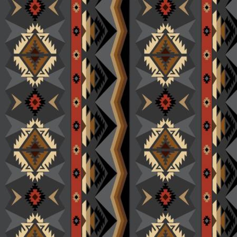 Spirit Trail - Pampas - Charcoal - Cotton Quilting Fabric