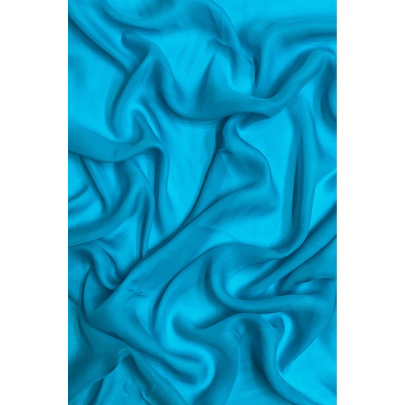 Turquoise Silk Satin Chiffon SFC-1015 Fabric