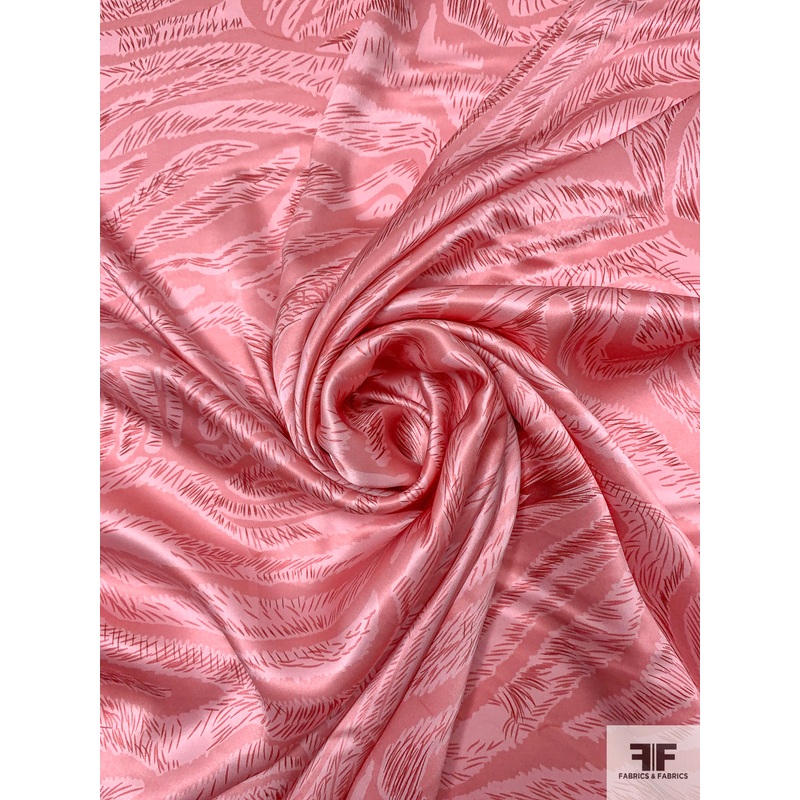 Wispy Trails Printed Silk Charmeuse - Dusty Pinks