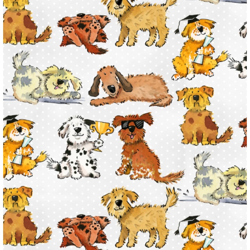 44" - Flannel - A.E. Nathan - Puppy Dogs - 100% Cotton