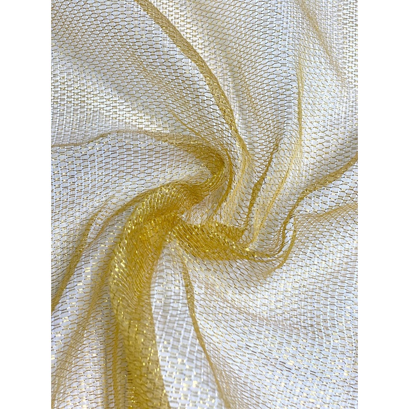 Bright Gold Silk Metallic Mesh Fabric
