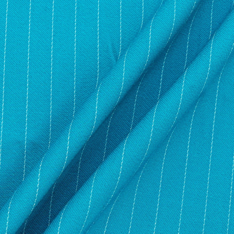 Bright Teal Pinstriped Pure Wool