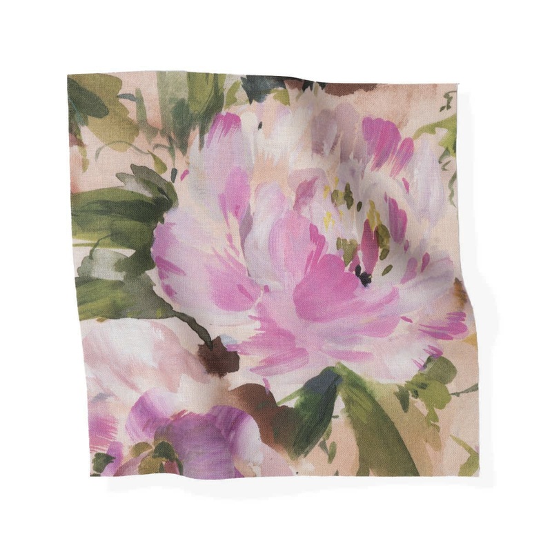 Peonia in Coral Fabric
