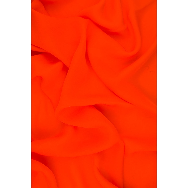 Red Orange Silk Double Georgette Fabric