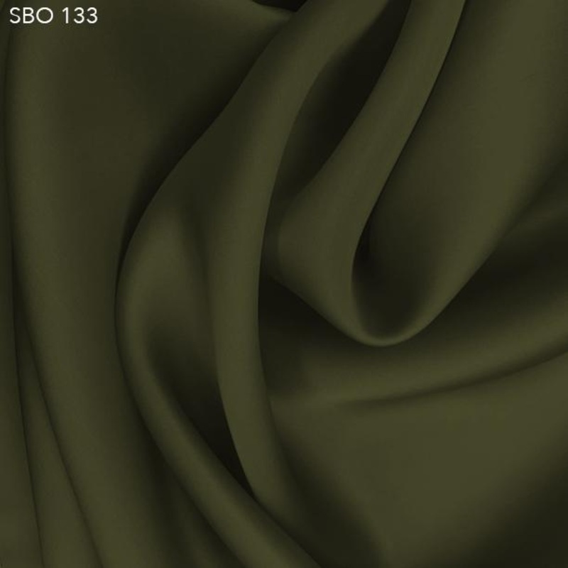 Satin Faced Organza - Olive Green