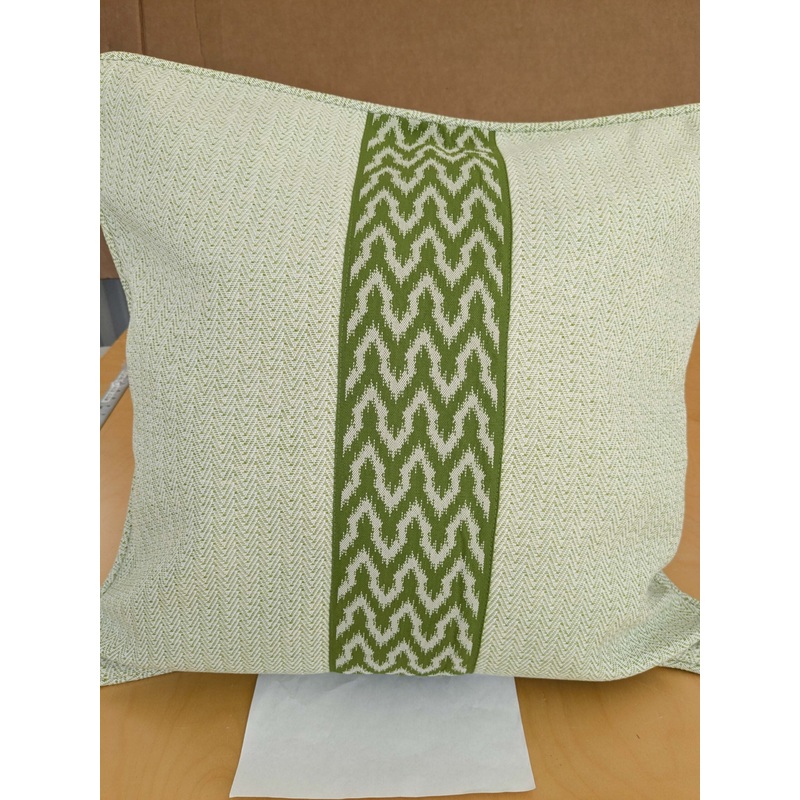 Scalamandre Pillow Case Square Seychellies Tape Palm Green Solid Ikat 23"x24" inches 12-Ev49