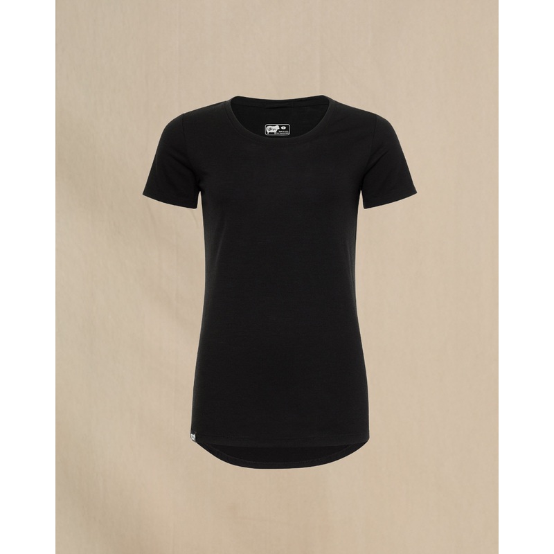 Women's 100% Merino Wool Short Sleeve Shirt Black