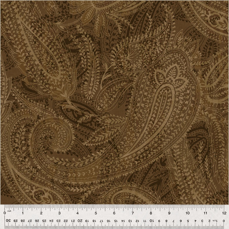 108" Quilt Back Whistler Studios 50663-5 Brown Paisley Cotton