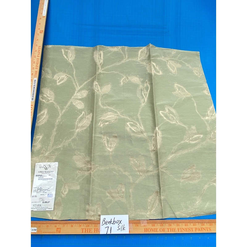 16 Berkbox71 Scalamandre Square Silk Grey Watkins Maharajah Arctic Reversible Green Cream Damask Tree Foliage MSRP USD348/y