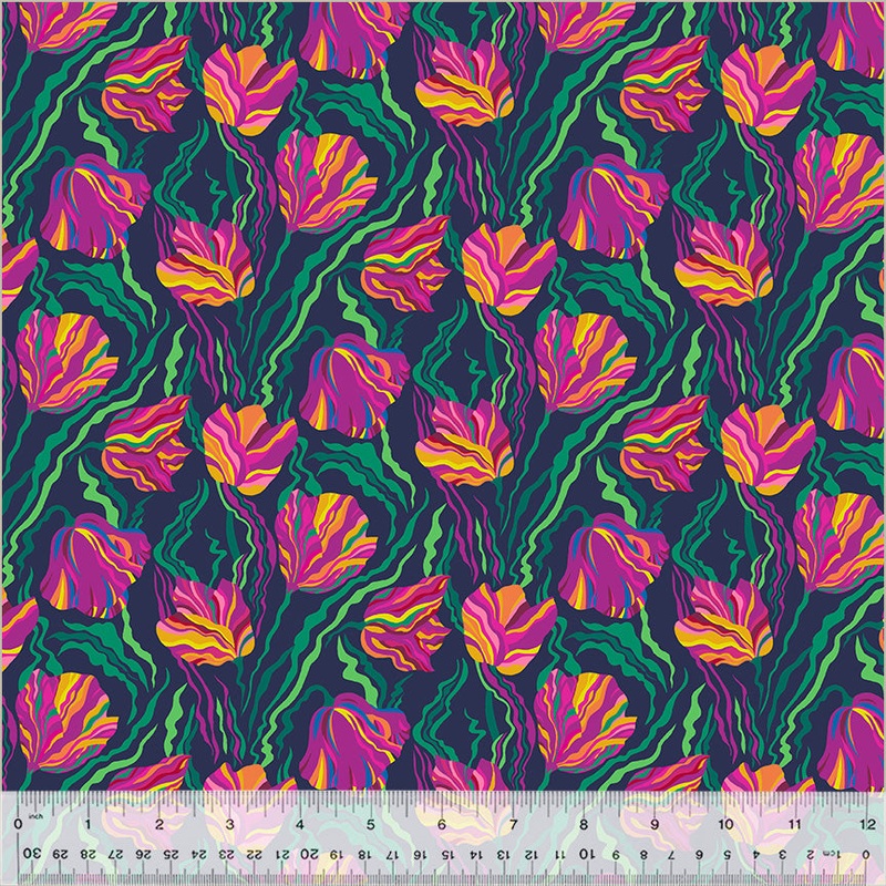 Botanica Sally Kelly 54014-3 Indigo Tulip Cotton