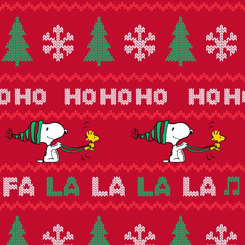 Peanuts Snoopy Christmas Sing Along Fabric