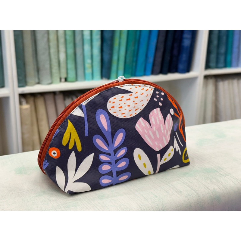 Taco Pouch Bag #14 - Artsy Flowers on Blue