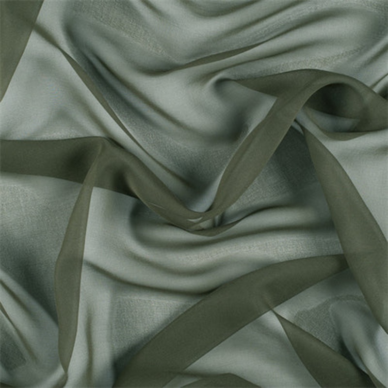 2 YD PC-Runway Silks Olive Green Silk Chiffon Fabric - Reorderable
