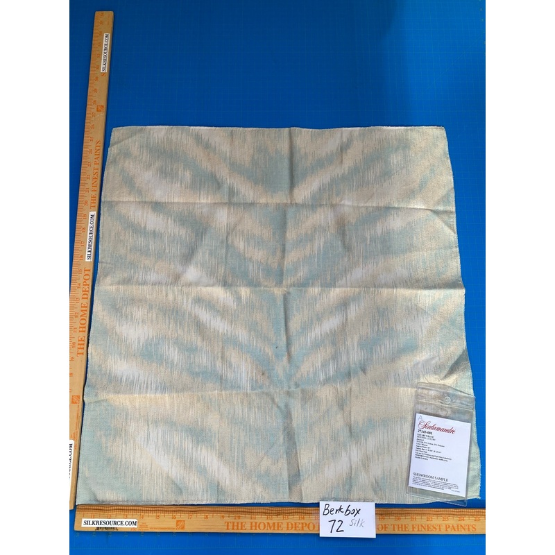 60 Berkbox72 Scalamandre Square Silk Safari Weave Mineral Blue Aqua Green Gray Tiger Cheetah, Animal Skin MSRP USD390/y