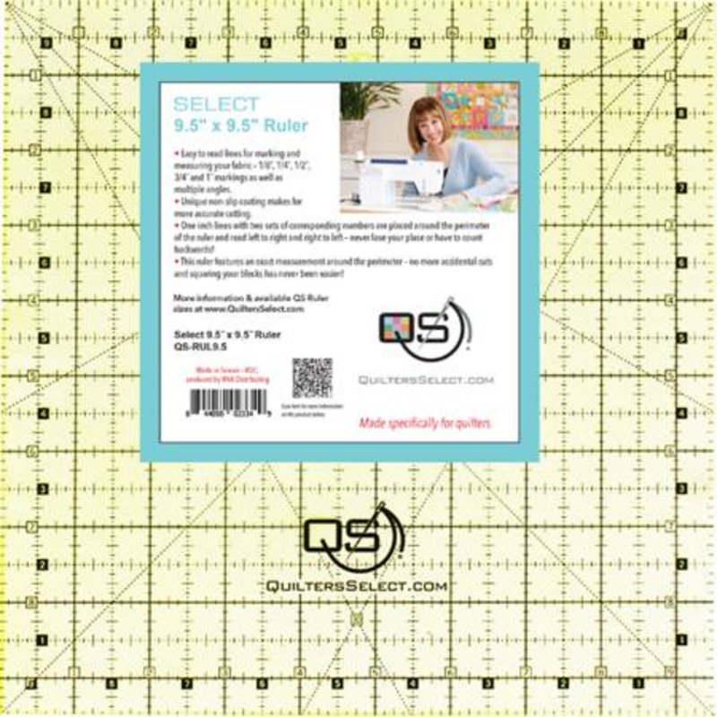 Quilter's Select Non-Slip Quilting Ruler 9-1/2in x 9-1/2in