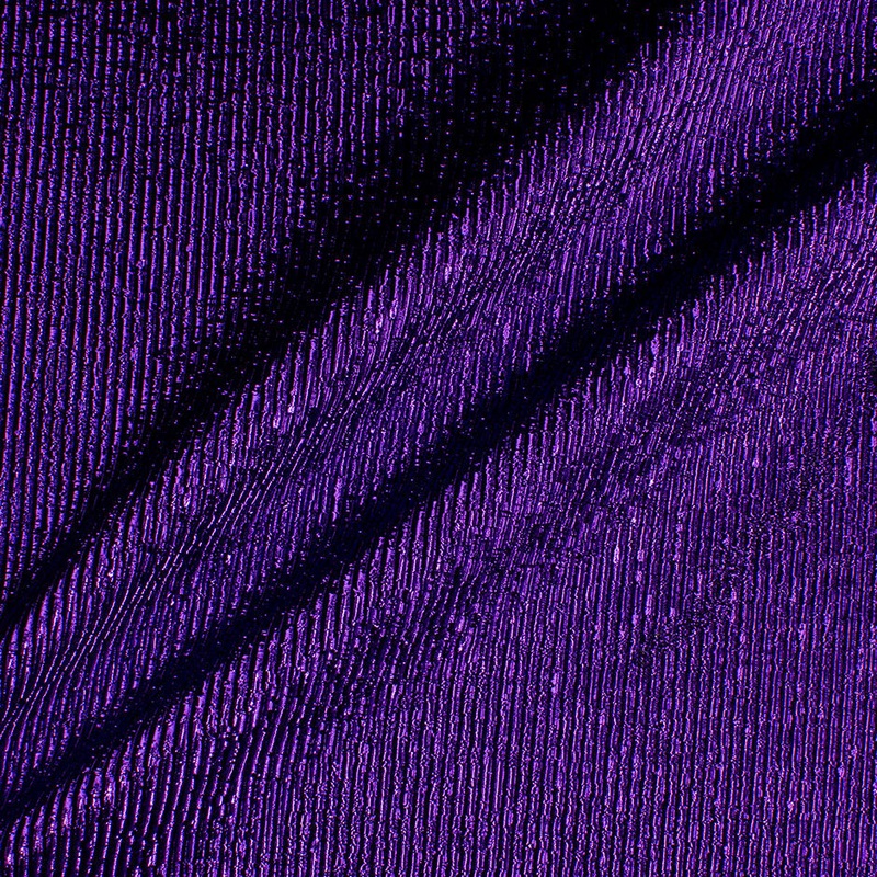 Rich Purple Silk Blend Crinkled Lam