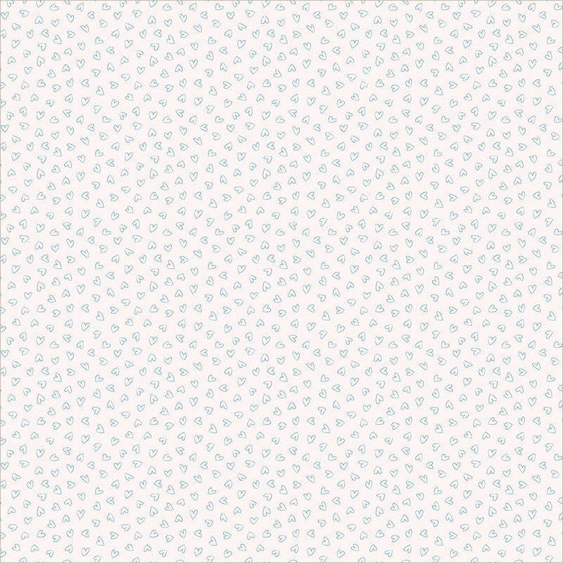 Twirling Tutus Whistler Studios 55417-11 White/Aqua Open Hearts Cotton