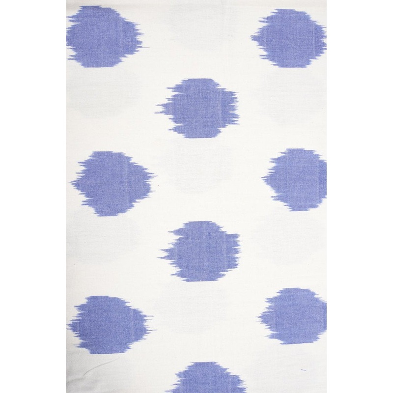White Blue 140 Cotton Ikat