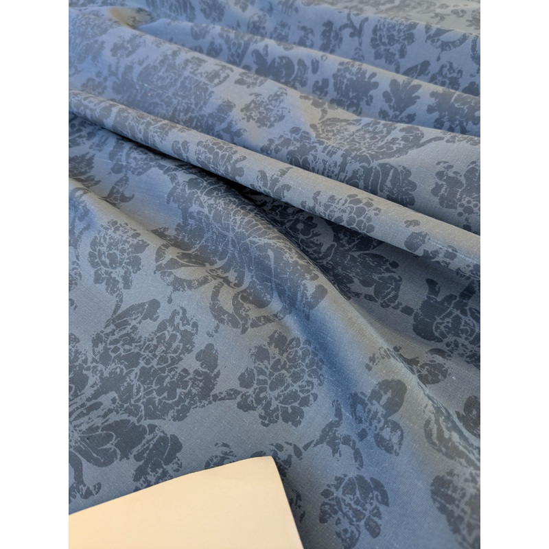 Windsor Castle Renaissance Resist Print Silk Damask - Sapphire Blue - By The Yard