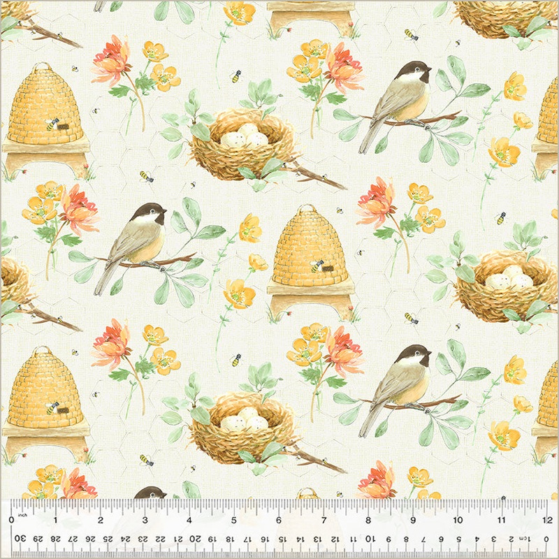 Afternoon in the Garden Beth Grove 54434-1 White Garden Stroll Cotton