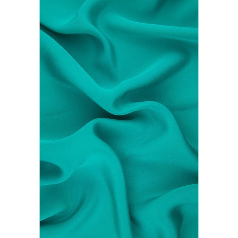 Caribbean Green Silk 4-Ply Crepe Fabric