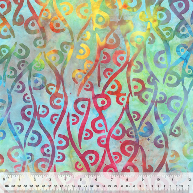 QE6: Splash 438Q-2 Glimmer Circular Waves Batik Cotton