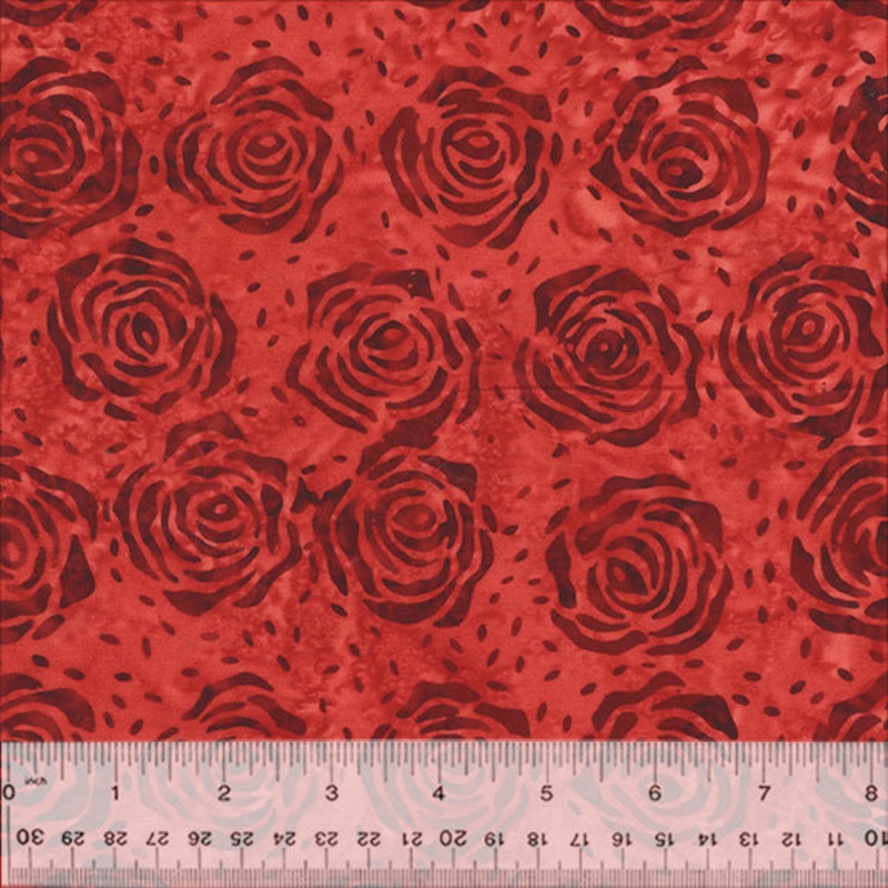 QE7 - Splendor Anthology Fabrics 446Q-1 Valentine Roses Batik Cotton