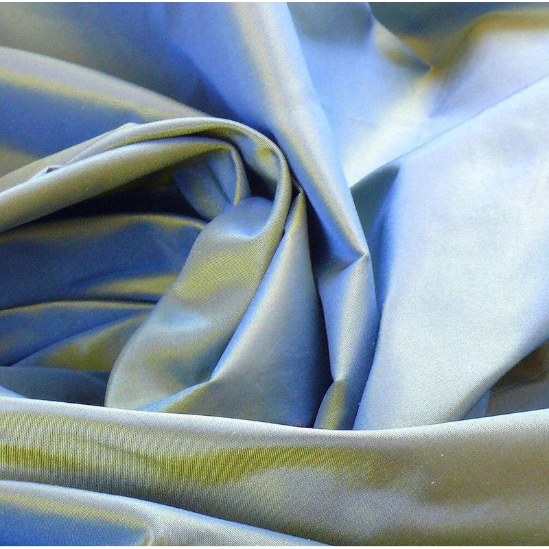 Scalamandre 100% Silk Taffeta "ocean" Blue & Gold Bty
