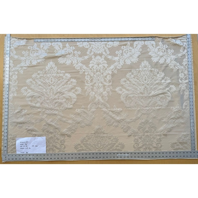 Scalamandre Silk Damask Beige Historic French Court Renaissance 38" x 56"