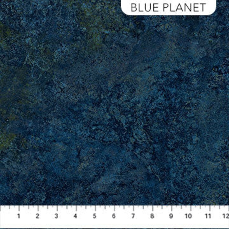 Stonehenge Gradations II, Sienna Marble, Blue Planet Cotton Fabric