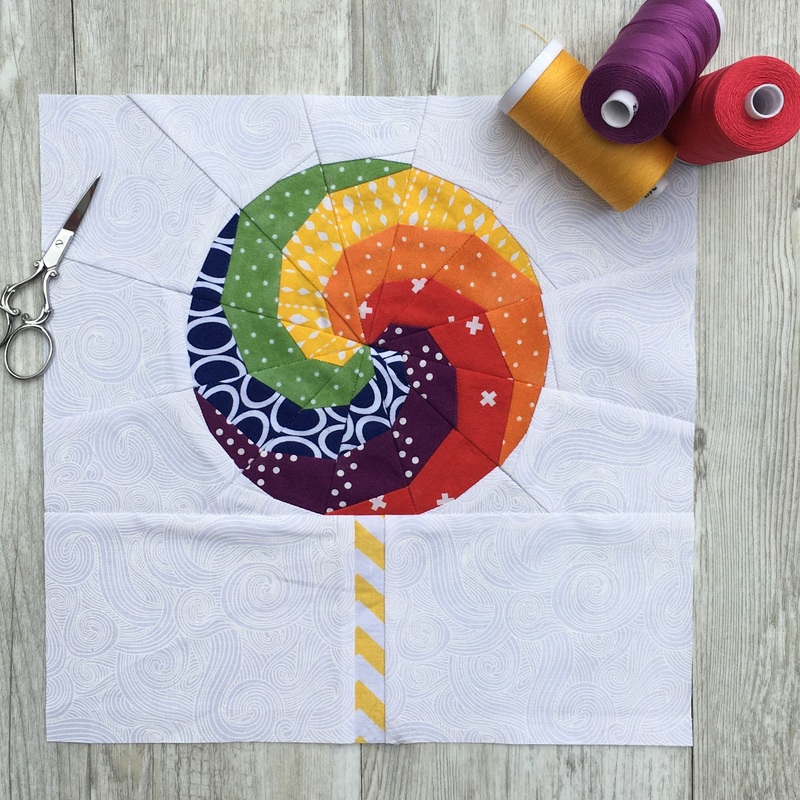 Swirly Lollipop FPP Quilt Block Pattern - PDF Instant Download