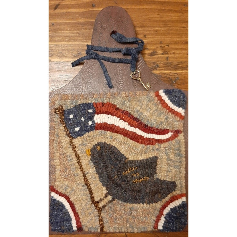 Addie's Attic Designs - Perched Patriot - Rug Hooking Pattern - 9 x 9