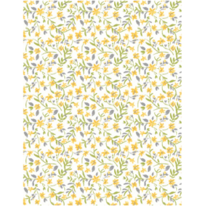 Patch of Sunshine Medium Floral White Yardage