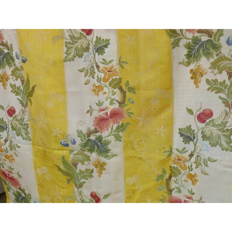 Scalamandre Colony Villa Lante Stripe Multi on Yellow & Bisque MSRP USD 578/Y