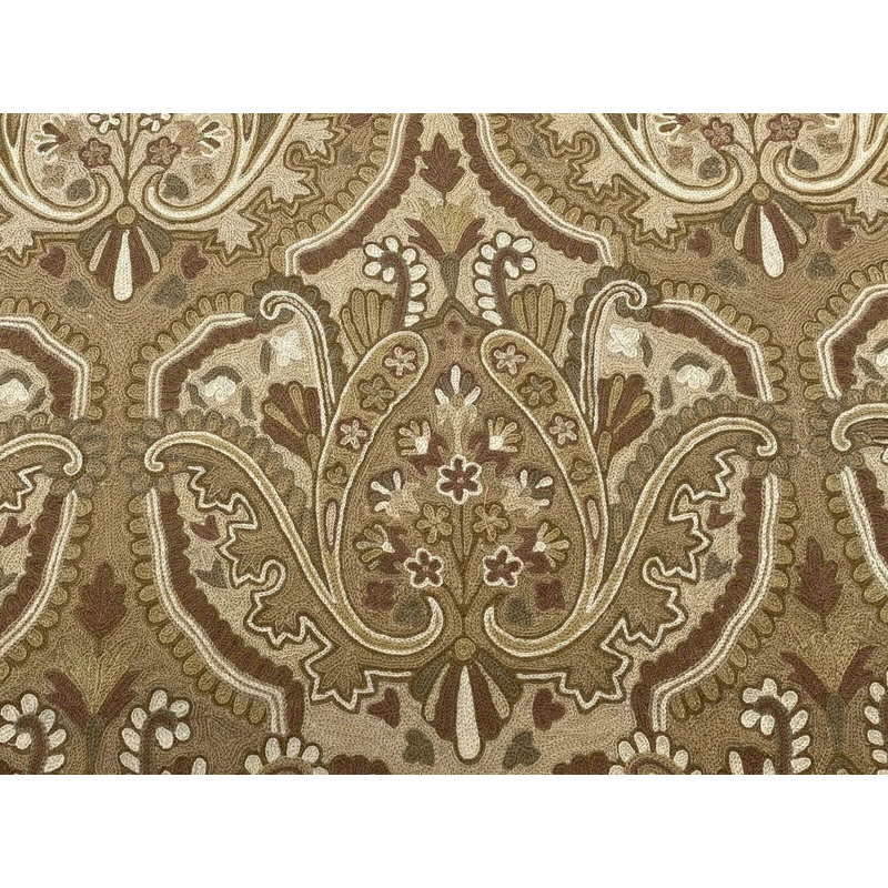Old World Weavers Shaldar Crewel Allover Medallion Crewel Beige Oatmeal On Natural Wool On Cotton MSRP USD 708/yard